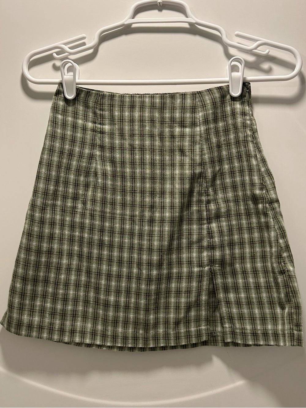 Princess Polly Olive Green Plaid Mini Skirt
